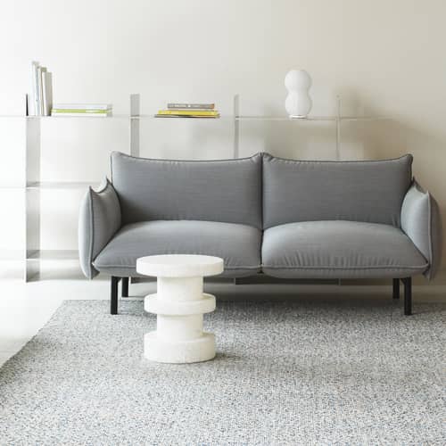 Tabouret Bit Stack / Table d\'appoint - H 42 cm / Recyclé - Normann Copenhagen - Blanc - Polyéthylène recyclé