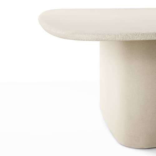Tavolo ovale Elements corian bianco / 200 x 143 cm - 8 persone / Microcemento - Ethnicraft - Bianco - Microcemento verniciato