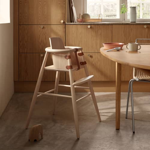 Accessoire / Dossier pour chaise haute ND54 - CARL HANSEN & SON - Dossier optionnel (pour chaise haute) - Cuir sellier, Hêtre massif certifié FSC