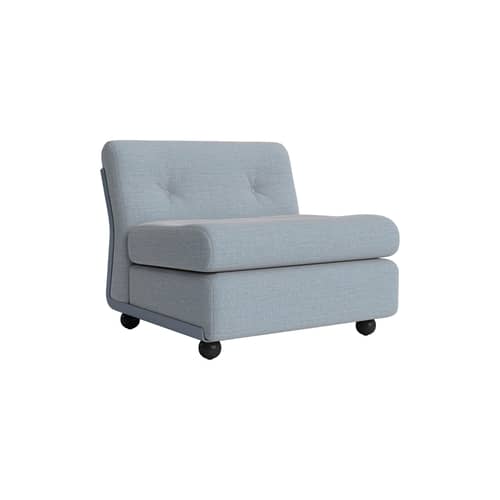Gepolsterter Sessel Amanta textil grau / Neuauflage 1966, Mario Bellini - Hay - Grau (Stoff) - Gewebe, Recyceltes ABS, Schaumstoff