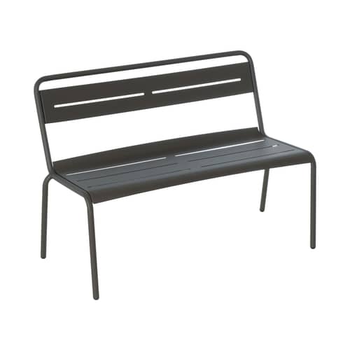 Banc Star métal gris / L 118 cm - Emu - Fer ancien - Acier verni