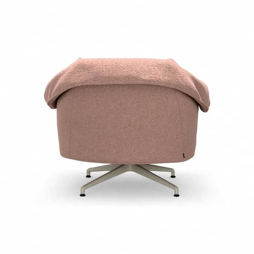 Drehsessel Bascule Lowback textil orange / Neigungsmechanismus – 4-Tischbein-Gestell - Vitra - Fisch (Nubia-Stoff) / Kreide-Aluminium-Fuß - Aluminium, Gewebe, Recycelbarer PU-Schaum