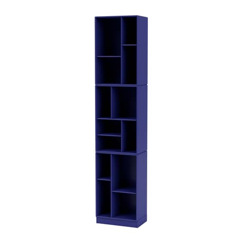 Loom Bookcase wood blue / W 46.8 x D 30 x H 215.8 cm - MONTANA - Monarch 135 - Lacquered MDF