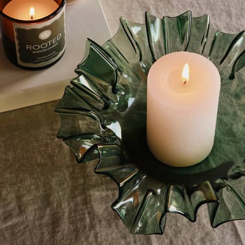 Rumy Bowl glass green / Ø 25 x H 9 cm - BROSTE COPENHAGEN - Green - Mouth blown glass