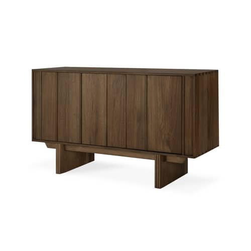 Buffet Pillar bois marron / L 119 x H 70 cm - Ethnicraft - L 119 cm / Teck brun - Teck massif teinté