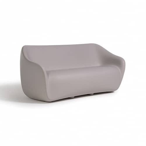 Canapé de jardin 2 places Reborn / L 165 cm - 100% recyclé - Slide - Blanc brume - Écothylène recyclé