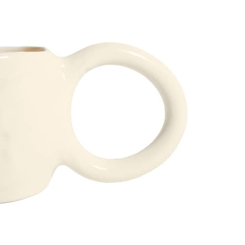 Donut Medium Coffee cup ceramic beige / Ø 8 x H 9 cm - Petite Friture - Vanilla - Enamelled earthenware