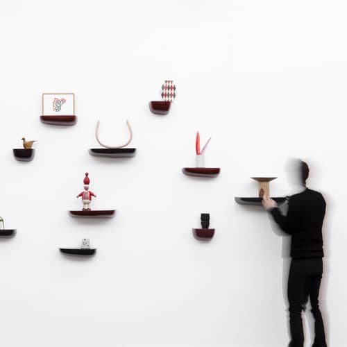 Etagère murale Corniche Small plastique noir / L 21 cm - Bouroullec, 2012 - Vitra - Noir - Plastique