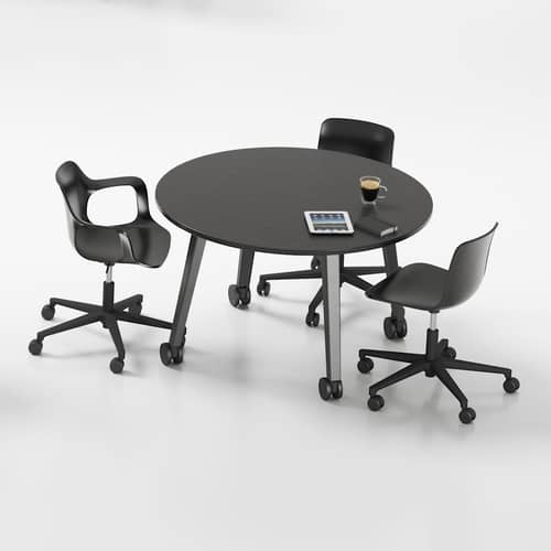 Fauteuil à roulettes HAL RE Armchair Studio / Recyclé - Vitra - Noir - Aluminium injecté, Polypropylène recyclé