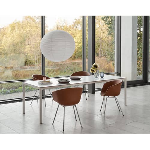 Fauteuil rembourré About a chair AAC27 cuir marron / Cuir intégral & métal - Hay - Cognac (cuir Sense) / Noir - Acier thermolaqué, Cuir, Mousse, Polypropylène