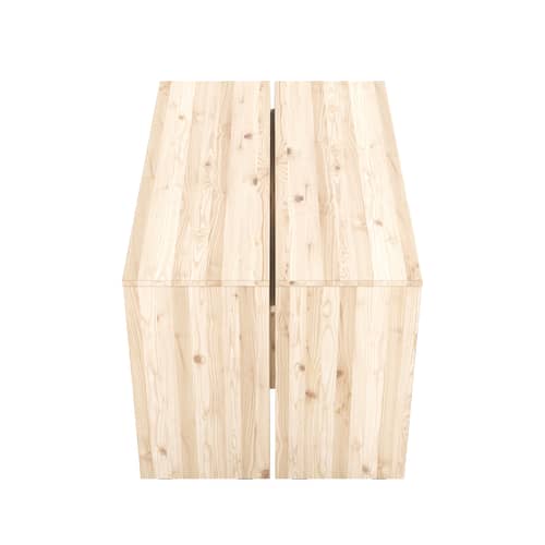 Tavolo rettangolare Join-In legno naturale / Set da 2 tavoli separati - L 124 x L 39/79 cm - KARUP - Pino chiaro - Pino massello certificato FSC