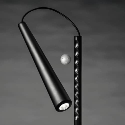 Lampadaire Magneto LED métal noir / Liseuse - Foscarini - Noir - Acier laqué