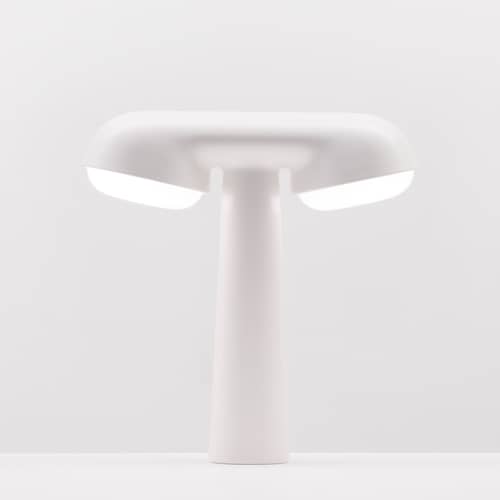 Lampe de table Lampe TGV métal blanc / Coéditée Moustache & SNCF - Moustache - Blanc - Aluminium, Polycarbonate