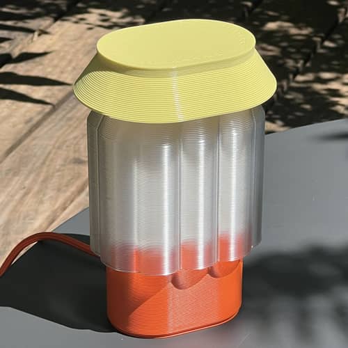 Lampe de table Nour / Plastique recyclé - Fabriqué en France - Warren & Laetitia - Orange / Jaune pastel - Plastique recyclé