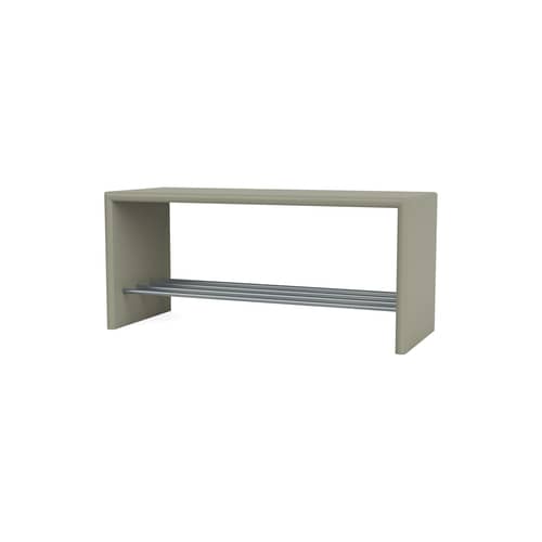 Panchina Montsk legno grigio / Portaoggetti - L 100 cm - MONTANA - Finocchio 144 - Acciaio, MDF laccato