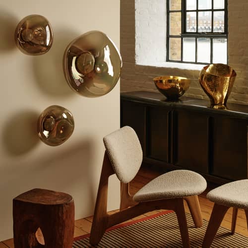 Applique Melt Surface Mini LED / Plafonnier - Ø 30 cm / Change de couleur - Tom Dixon - Bronze - Polycarbonate soufflé