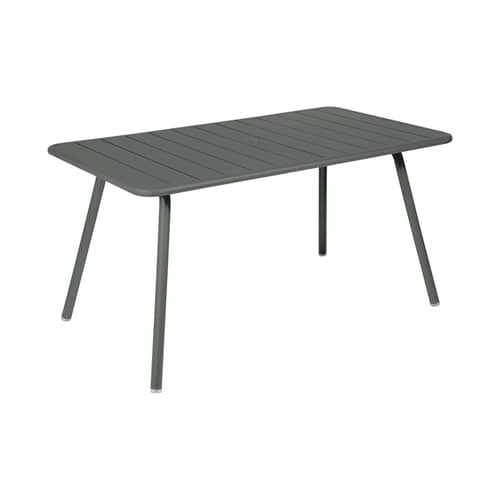 Luxembourg Rectangular table metal green / 143 x 80 cm (6 people) - Parasol hole - Fermob - Rosemary - Lacquered aluminium