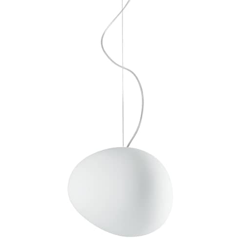 Sospensione Gregg Media vetro bianco Media - Foscarini - Bianco - Media (L 31 cm) - vetro soffiato