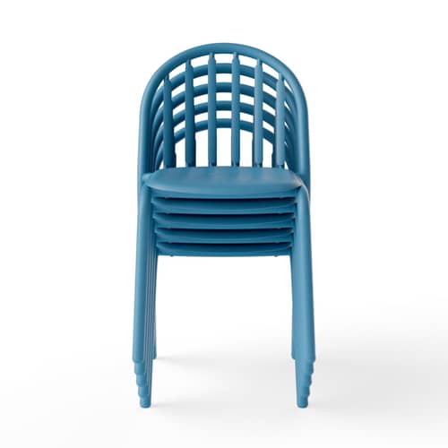 Stapelbarer Stuhl Fred\'s metall blau - Fatboy - Blau Wave - Aluminium