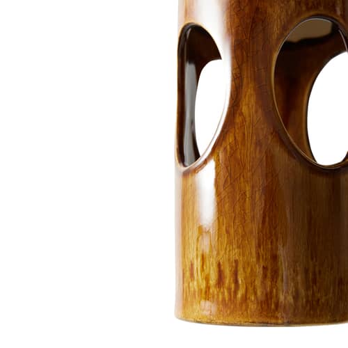 Suspension Ceramic céramique marron / Ø 11  cm x H 39.5 cm - HK LIVING - Bois de rose - Grès émaillé