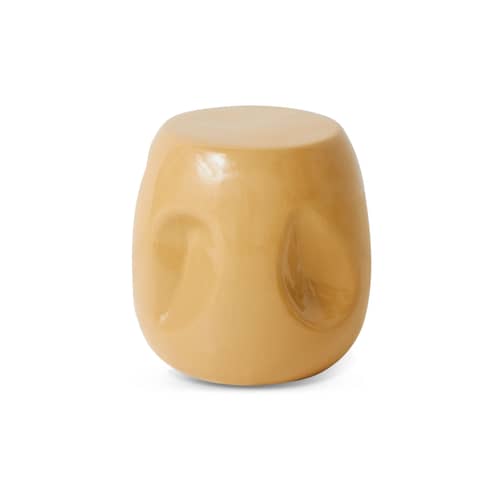 Table d\'appoint Currents céramique jaune / Ø 38 x H 38 cm - HK LIVING - Ocre - Céramique émaillée