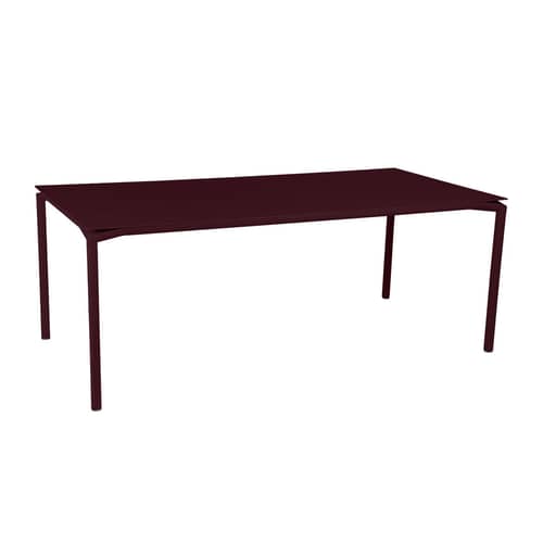 Table rectangulaire Calvi métal violet / 195 x 95 cm - 10 à 12 personnes - Fermob - Cerise noire - Aluminium peint