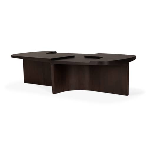 Tavolino Brutalist legno marrone / 143 x 75 x H 37 cm - Ethnicraft - Mogano rosa bruno - Mogano massiccio tinto