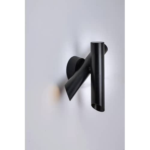 Wandleuchte Tubes 2 metall schwarz / LED / verstellbar - Nemo - Schwarz - extrudiertes Aluminium