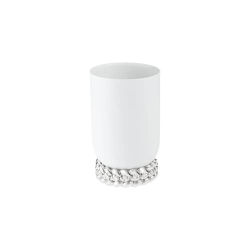 Vaso Babylone ceramica bianco / Modello piccolo - Christofle - Bianco/Placcato argento - Metallo argentato, Porcellana