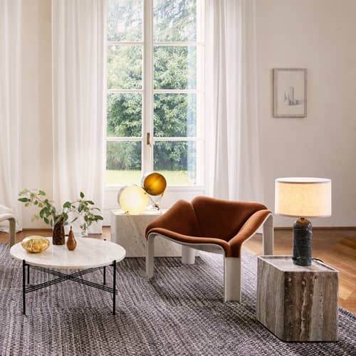 Beistelltisch Pietra stein beige / 30 x 80 x H 40 cm - Travertin - Gubi - Lively Sepia - Travertin