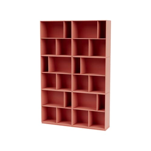 Bibliothèque Read bois rose / L 139,2 x P 30 x H 211,8 cm - MONTANA - Rhubarb 151 - MDF laqué