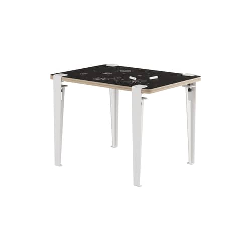 Bureau enfant Vice Versa / 70 x 50 cm - Réversible ardoise / stratifié - TIPTOE - Ardoise & stratifié blanc / Blanc crème - Acier thermolaqué, Ardoise, Stratifié