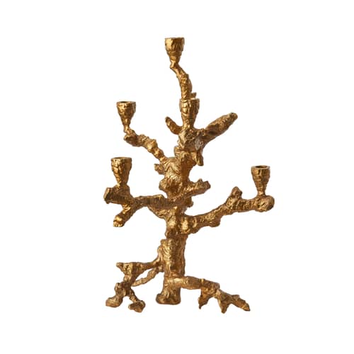 Apple Tree Candelabra metal gold / Large - H 53 cm - Pols Potten - Gold - Recycle aluminium