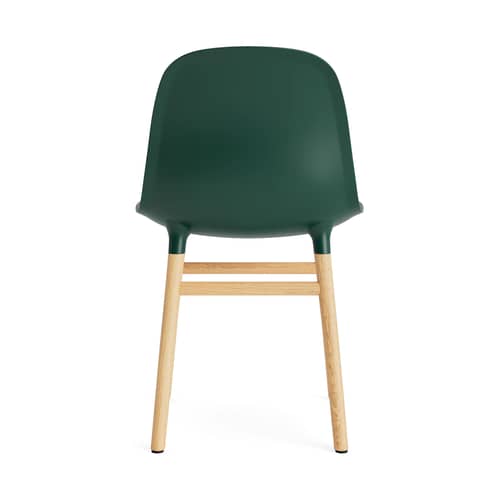 Chaise Form plastique vert / Pied chêne - Normann Copenhagen - Vert  chêne - Chêne, Polypropylène