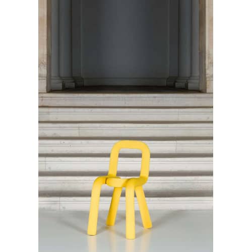 Chaise rembourrée Bold tissu jaune - Moustache - Jaune - Acier, Mousse, Tissu