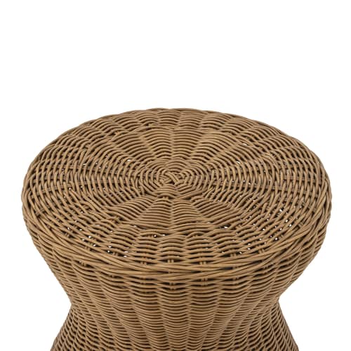 Roccas End table synthetic fiber brown / Ø 53 x H 52 cm - Polyrotin - Bloomingville - Natural - Iron, Polyrattan