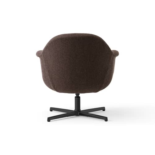 Fauteuil pivotant Harbour tissu marron - Audo Copenhagen - Marron / Noir - Acier, Aluminium, Mousse PU, Tissu