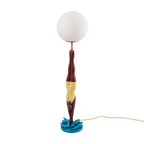 Lampada da tavolo Diver vetro multicolore / H 94 cm - Seletti - Maglia gialla - Metallo, Resina, Vetro