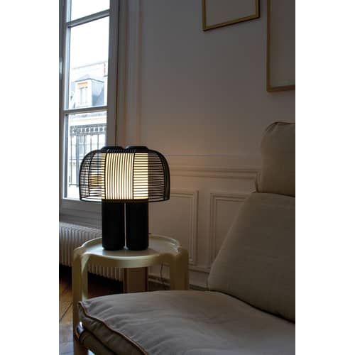 Lampada da tavolo Yasuke LED metallo nero / L 39,5 x H 43 cm - DCW éditions - Nero - Acciaio, PMMA