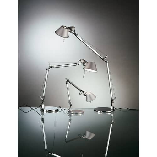 Lampe de bureau Tolomeo Micro métal rouge / 1987 - Artemide - Rouge - Acier, Aluminium