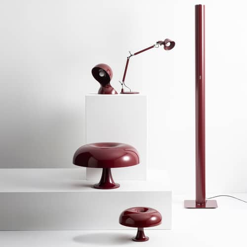 Lampe de table Nessino / Ø 32 cm - Lampe champignon rouge ruby - Artemide - Ruby - Technopolymère