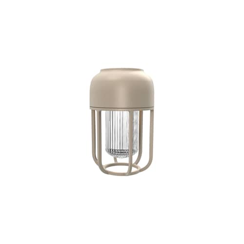 Lampe solaire d\'extérieur Light N°1 métal beige / LED - Chargeur à induction inclus - Houe - Beige - Aluminium, Plastique recyclé, Verre recyclé