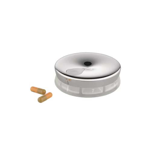 Medikamentendispenser Yoyo plastikmaterial metall transparent - Alessi - Rotgold / transparent - Rostfreier Stahl 18/10, thermoplastisches Harz