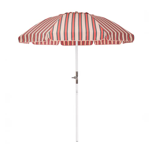 Parasol The Club Bistro rose / Ø 200 cm - BUSINESS & PLEASURE - Rayé / Vieux rose - Aluminium, Fibre de verre, Toile outdoor