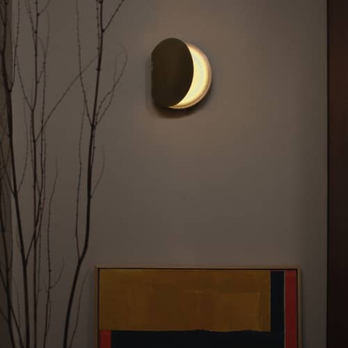 Poudrier LED Wall light metal gold / Mirror - DCW éditions - Gold - Glass, Steel