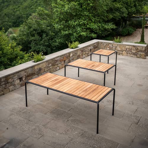 rechteckiger Tisch Avanti holz natur / 153 x 98 cm - Wärmebehandelte Esche - Houe - 153 x 98 cm / Esche & Schwarzesche - thermolackierter Stahl, Wärmebehandelte Esche