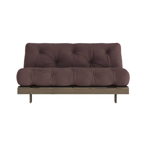 Divano convertibile Roots legno marrone / L 160 cm - 3 posizioni / Struttura marrone - KARUP DESIGN - Marrone 715 / Legno Marrone - Espanso, Fibre riciclate miste, Pino massello certificato FSC laccato, Tessuto