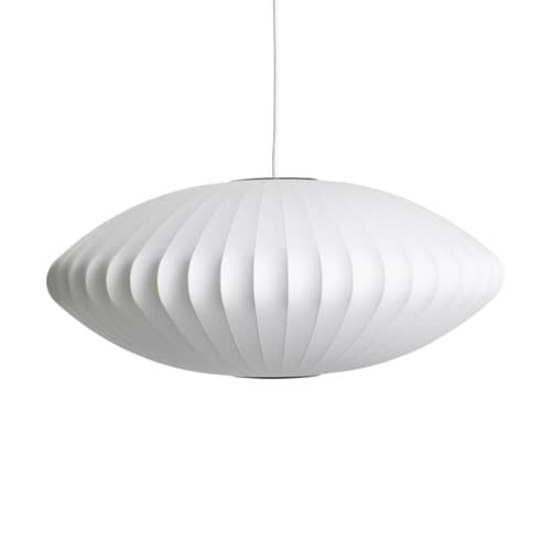 Sospensione Bubble Saucer tessuto bianco / Medium - Motivi verticali - Hay - Ø 63 cm / Bianco sporco -  Toile polymère, Acciaio