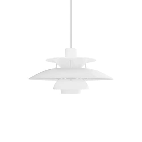Suspension PH 5 Opal plastique blanc / Ø 32 cm - Réédition 1958 - Louis Poulsen - Blanc - PMMA