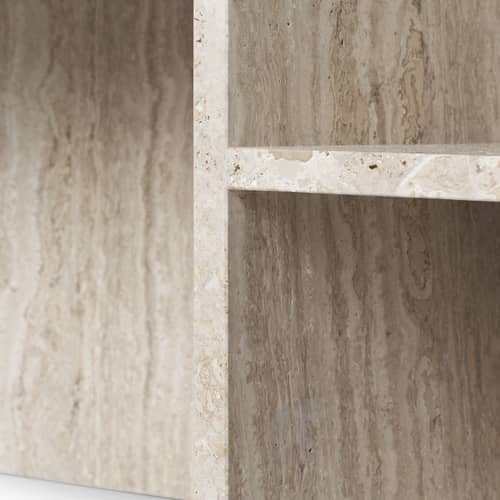 Table basse Distinct pierre beige / Travertin - 100 x 55 x H 35 cm - Ferm Living - Beige - Travertin